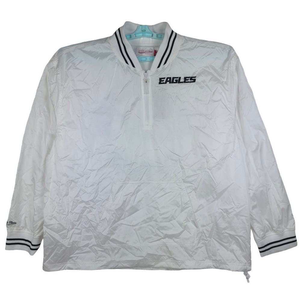 Philadelphia Eagles Mitchell & Ness NFL 2XL XXL Jacket Light Weight White NWT